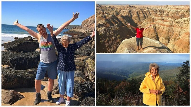 Парень возит свою бабушку по всем национальным паркам США