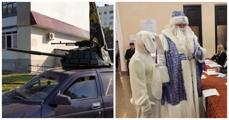 Гражданский долг: в Башкирии избиратели приехали голосовать на танкомобиле