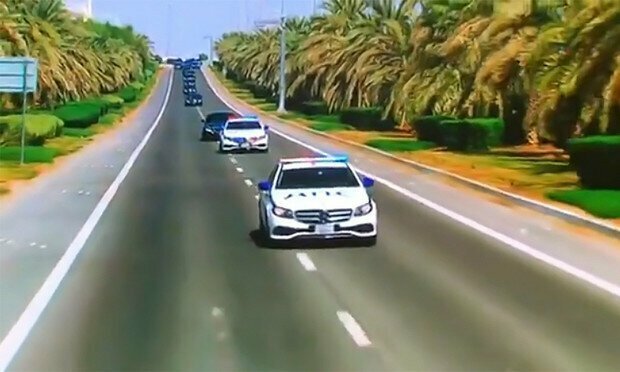 Арабы встретили Путина на полицейских машинах с надписью «ДПС»