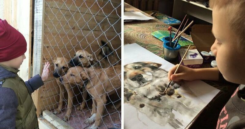 9-летний художник из Арзамаса помогает собачьему приюту