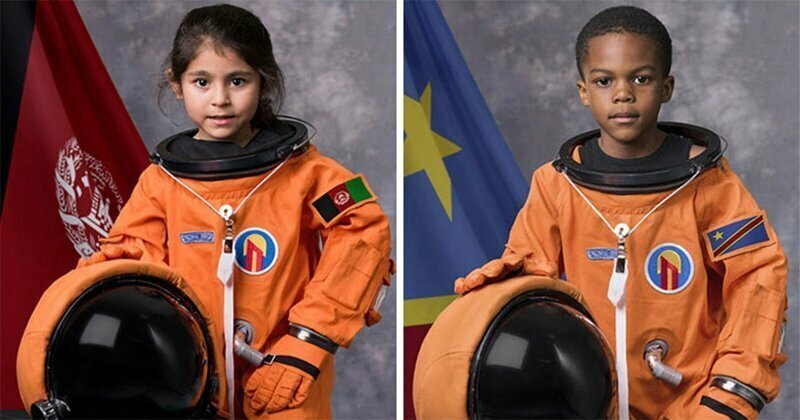 Дети со всего мира превратились в космонавтов