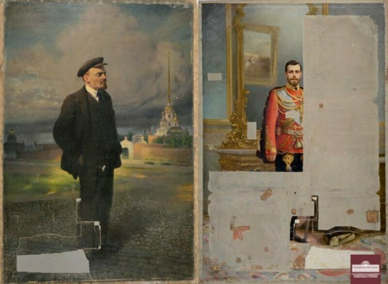 Таинственная картина: как спустя век за портретом Ленина обнаружили Николая II
