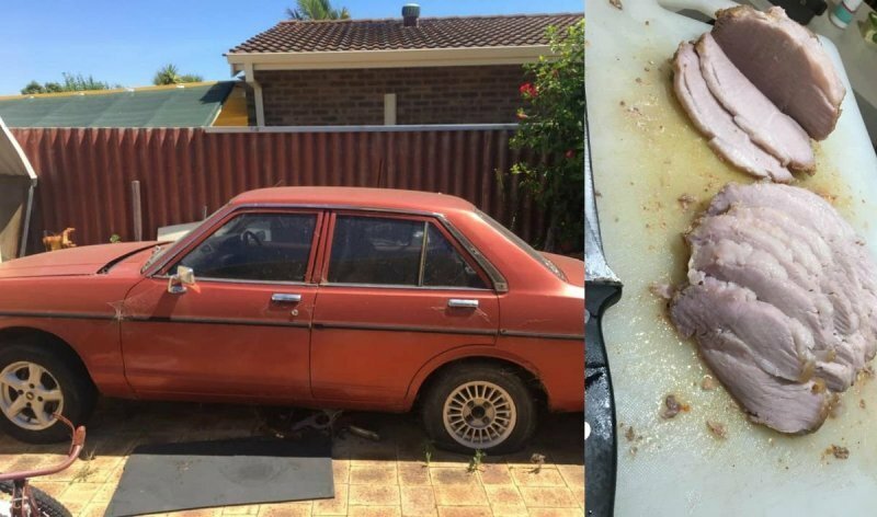 Австралиец приготовил кусок свинины в припаркованном на солнце автомобиле