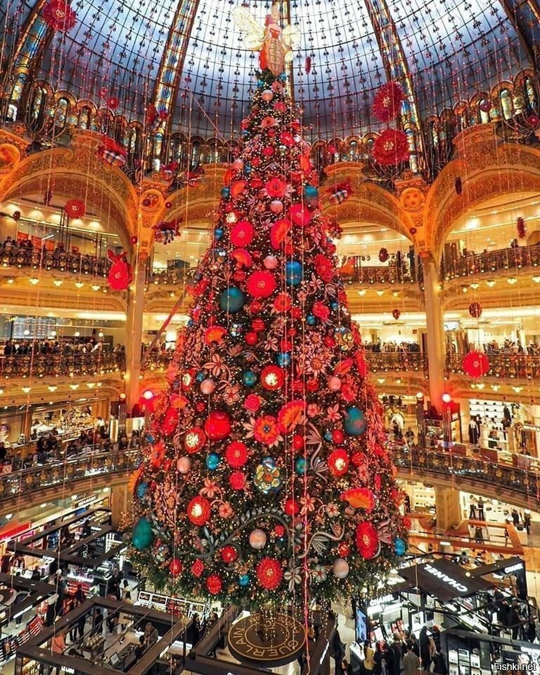 Рождественская ёлка в галерее Лафайет в Париже