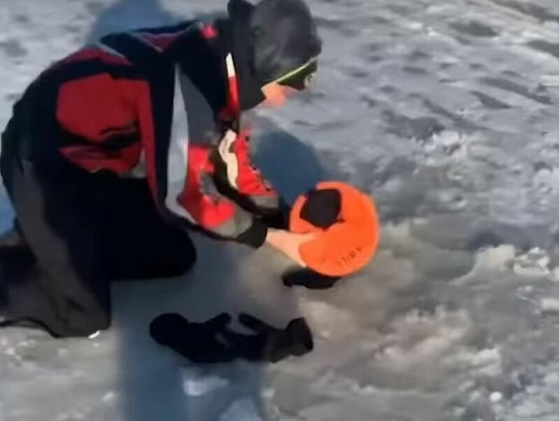 Неожиданный улов на зимней рыбалке