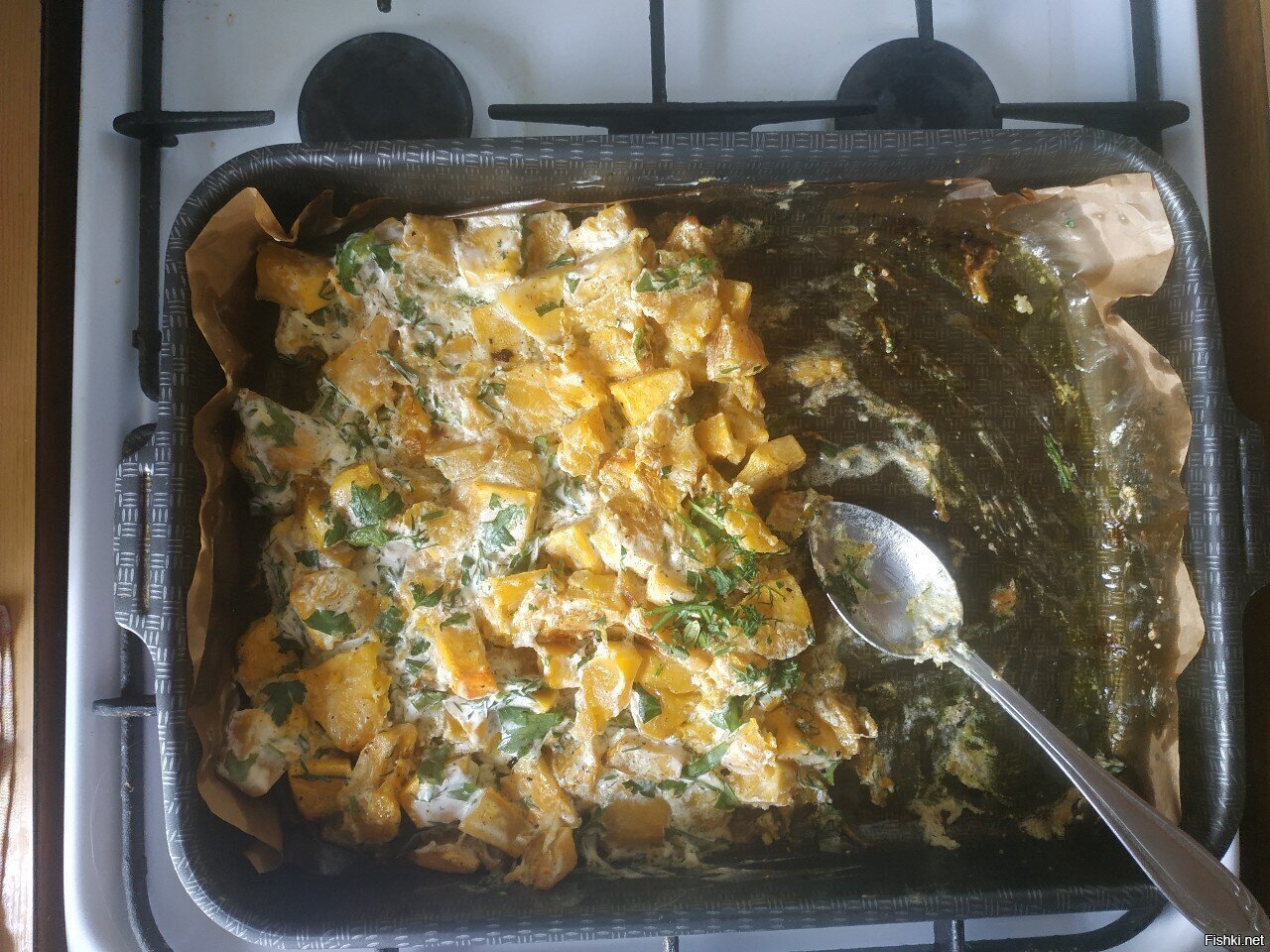 Печёная тыква в сметанном соусе ( https://www