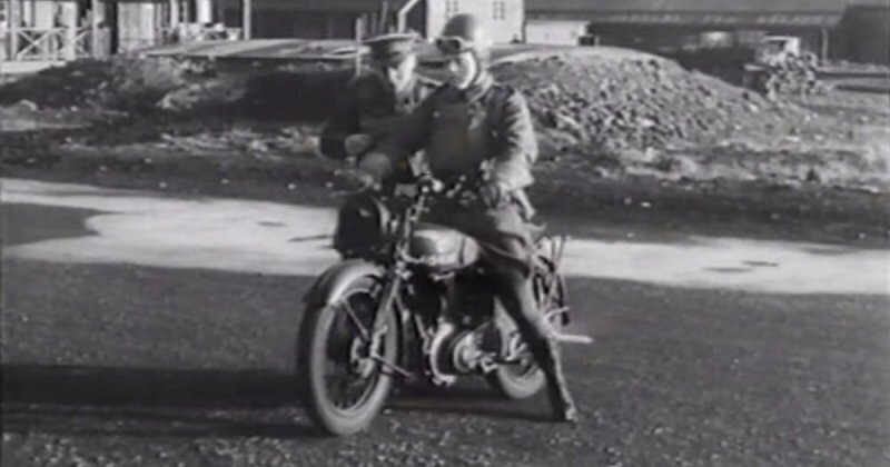 Военный британский мотоцикл Norton 16H: обучающие фильмы времен Второй Мировой Войны