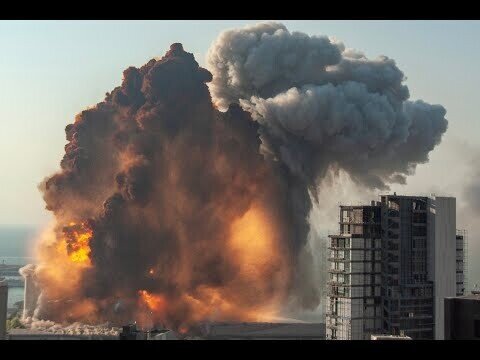 Взрыв в бейруте, вид с высотки