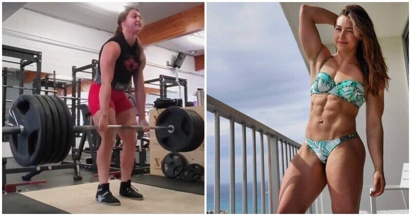 Мужчины в шоке: девушка сделала 20 повторов становой тяги с весом 184 килограмма