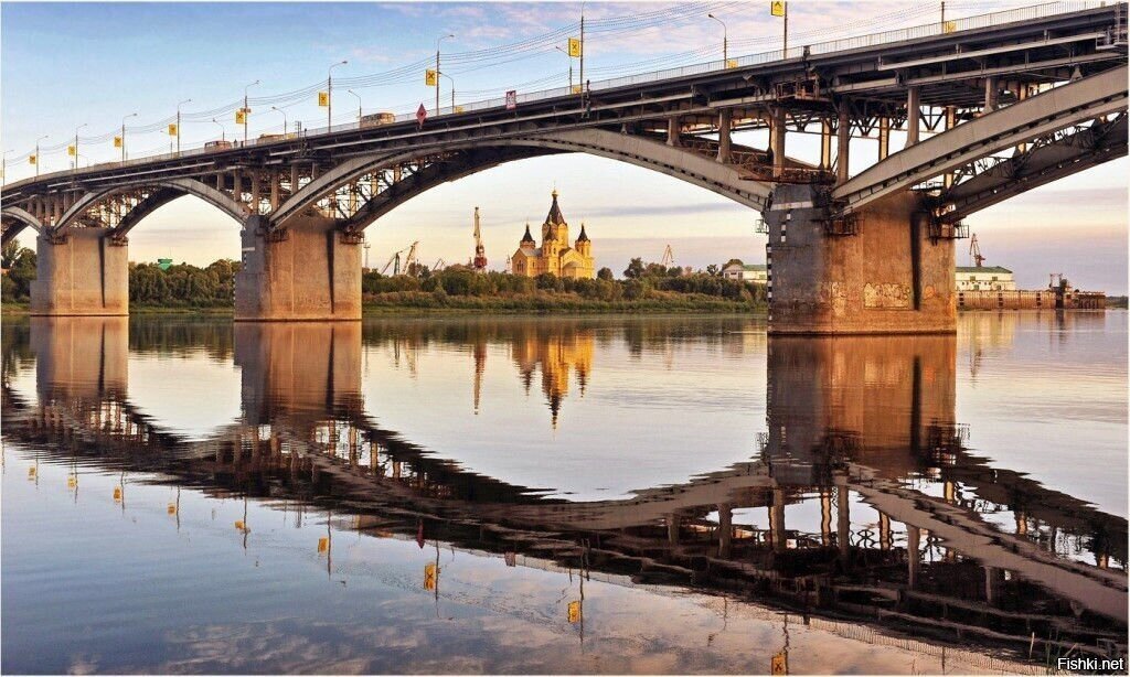 Нижний Новгород, Ока, Канавинский мост, стрелка Оки и Волги