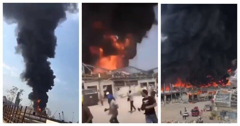 Новая напасть в Бейруте: сильнейший пожар разгорелся во взорванном порту