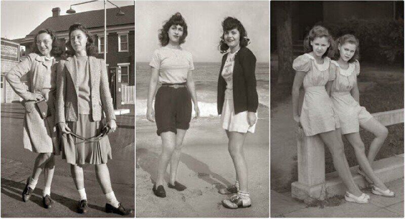 Как выглядели и как одевались девочки-подростки в США 40-х годов