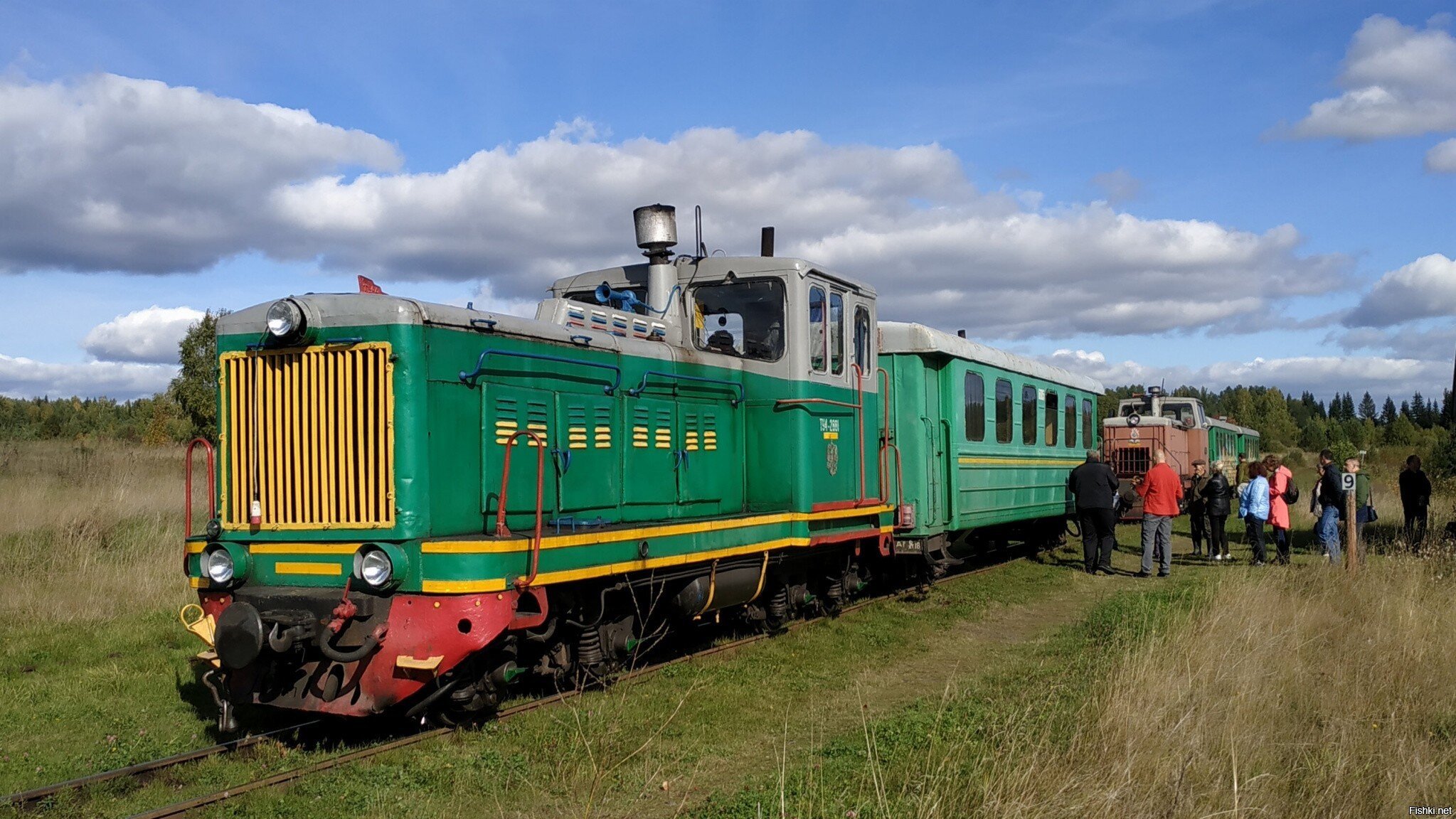 Тепловозики играют в паровозик