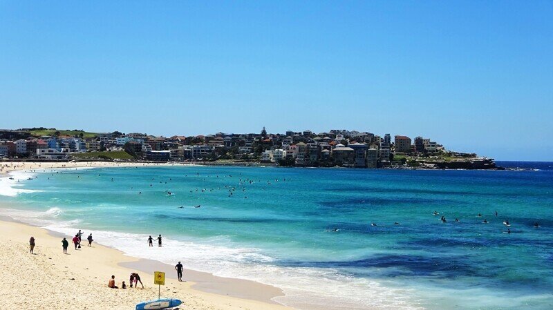 Пляж Бондай-бич в Сиднее, Австралия