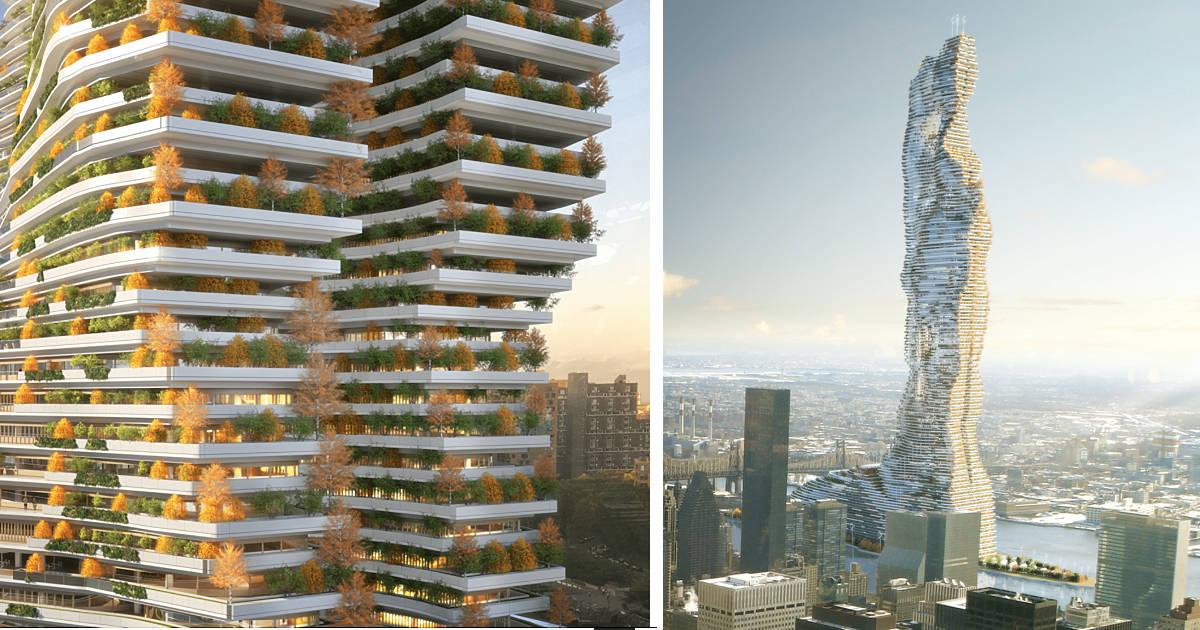 Архитекторы представили концепт самого высокого здания в Нью-Йорке, способного поглощать углерод