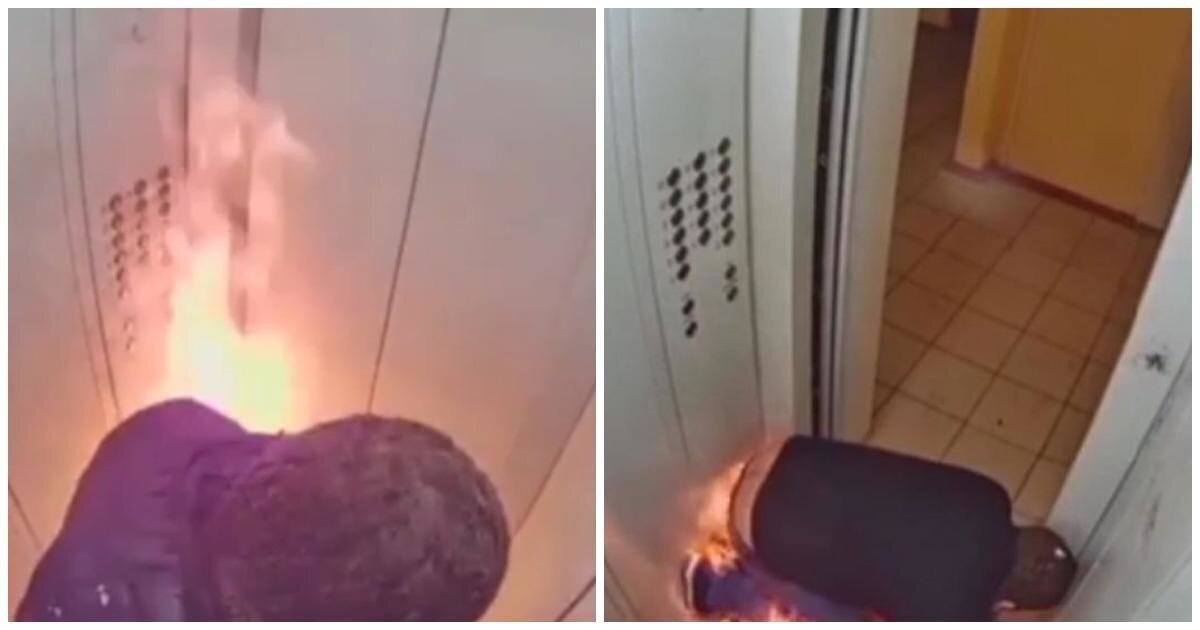 Оренбуржец случайно поджег себя в лифте и едва не сгорел заживо