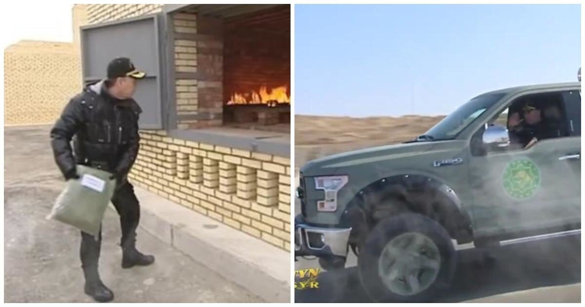 Президент Туркмении открыл крематорий для наркотиков и лично сжег несколько пакетов с веществами