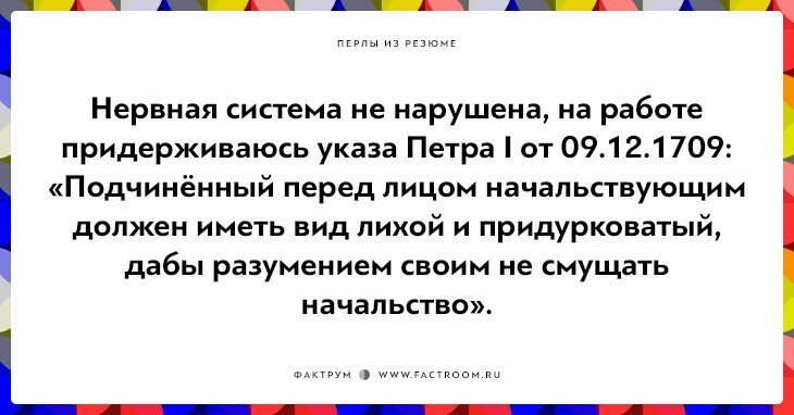 20 незабываемых перлов из резюме оригинальных людей