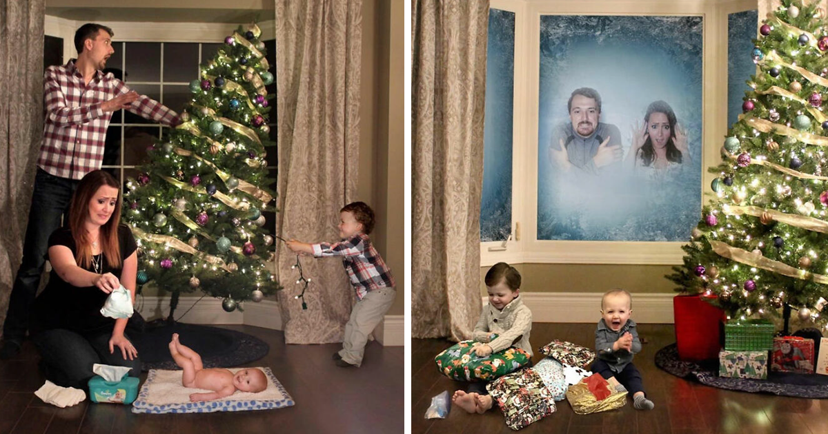 7 остроумных рождественских открыток от творческой семьи