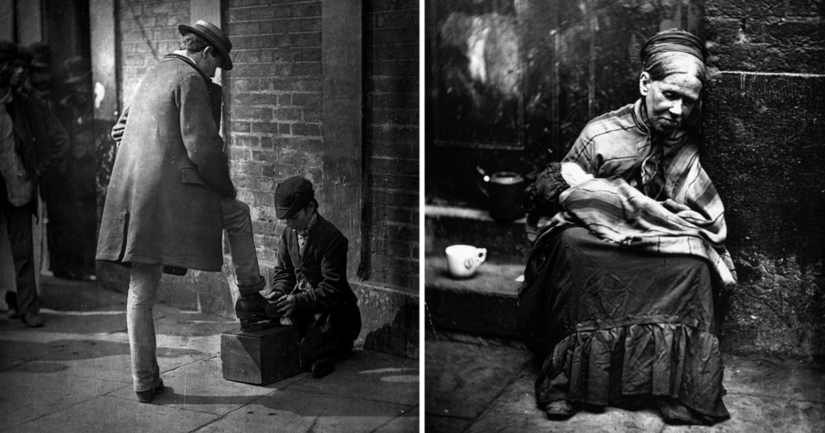 Уличная жизнь викторианского Лондона в редких исторических снимках 19 века