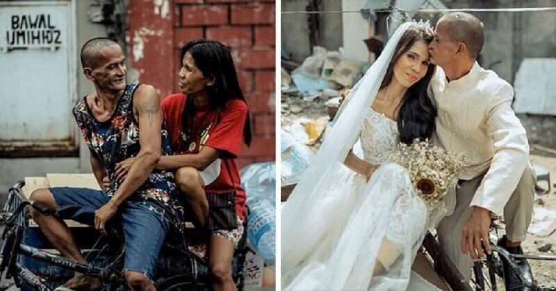 Бездомной паре устроили свадьбу-сюрприз после 24 лет совместной жизни