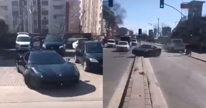 Водитель Ferrari 458 Italia попал в аварию сразу после выезда с автомойки