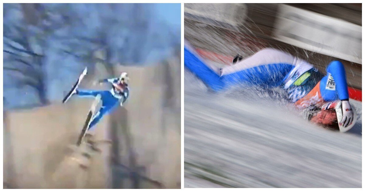 Норвежский прыгун с трамплина рухнул на склон со скоростью 102 км/ч