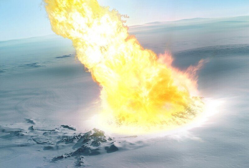 Полмиллиона лет назад в небе над Антарктидой взорвался астероид