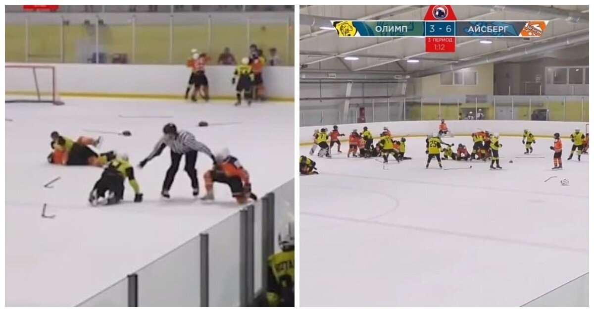 13-летние хоккеисты устроили массовое побоище на турнире в Саратове