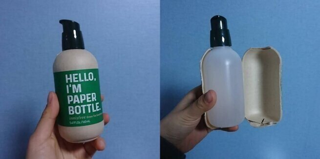 Эко-френдли упаковка корейского косметического бренда оказалась пластиковой бутылочкой в картоне