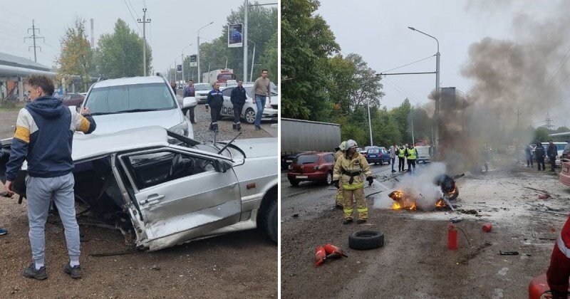 Авария дня. Молодой лихач устроил массовое ДТП в Уфе