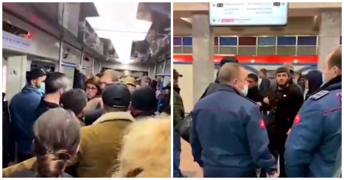 Пассажиры метро выгнали из вагона пристававших к девушке кавказцев
