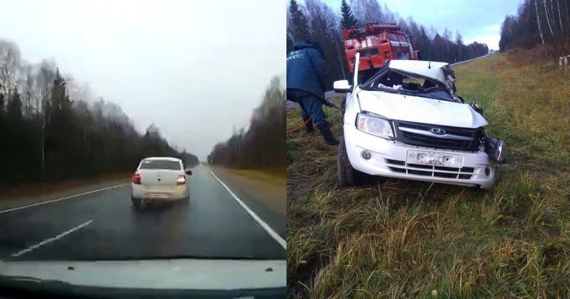 Авария дня. Момент страшного ДТП с тремя погибшими в Тверской области