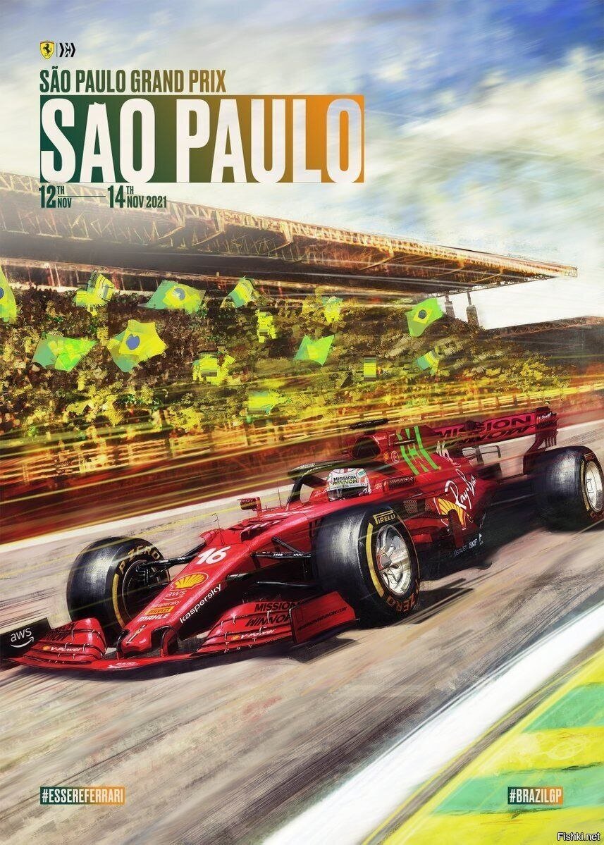 ?? Невероятный красоты арт Гран-при Бразилии от Ferrari ❤