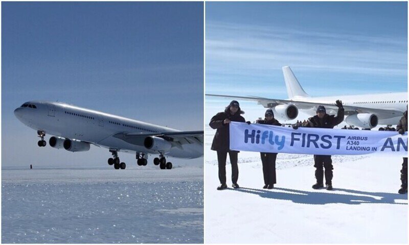 В Антарктиде впервые приземлился самолет Airbus A340