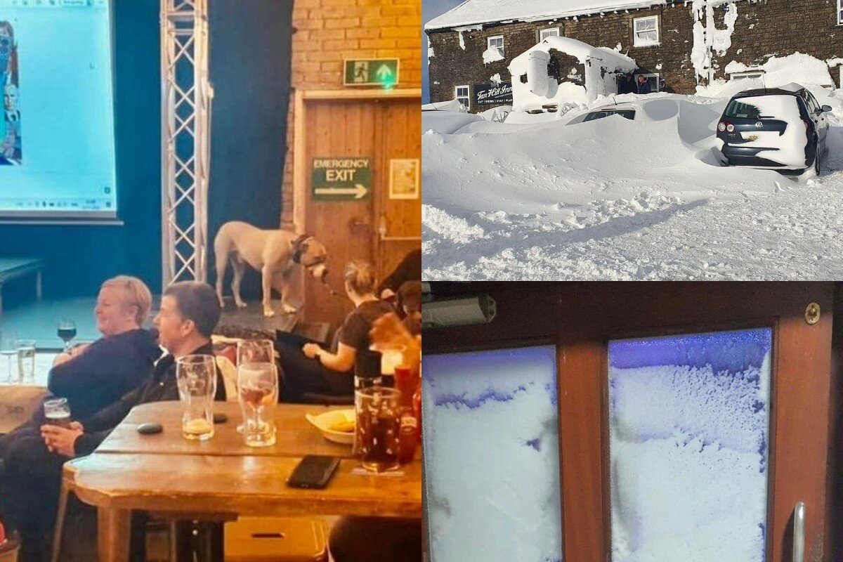 Готовый сценарий для новогодних каникул: десятки британцев провели три дня в пабе, засыпанном снегом