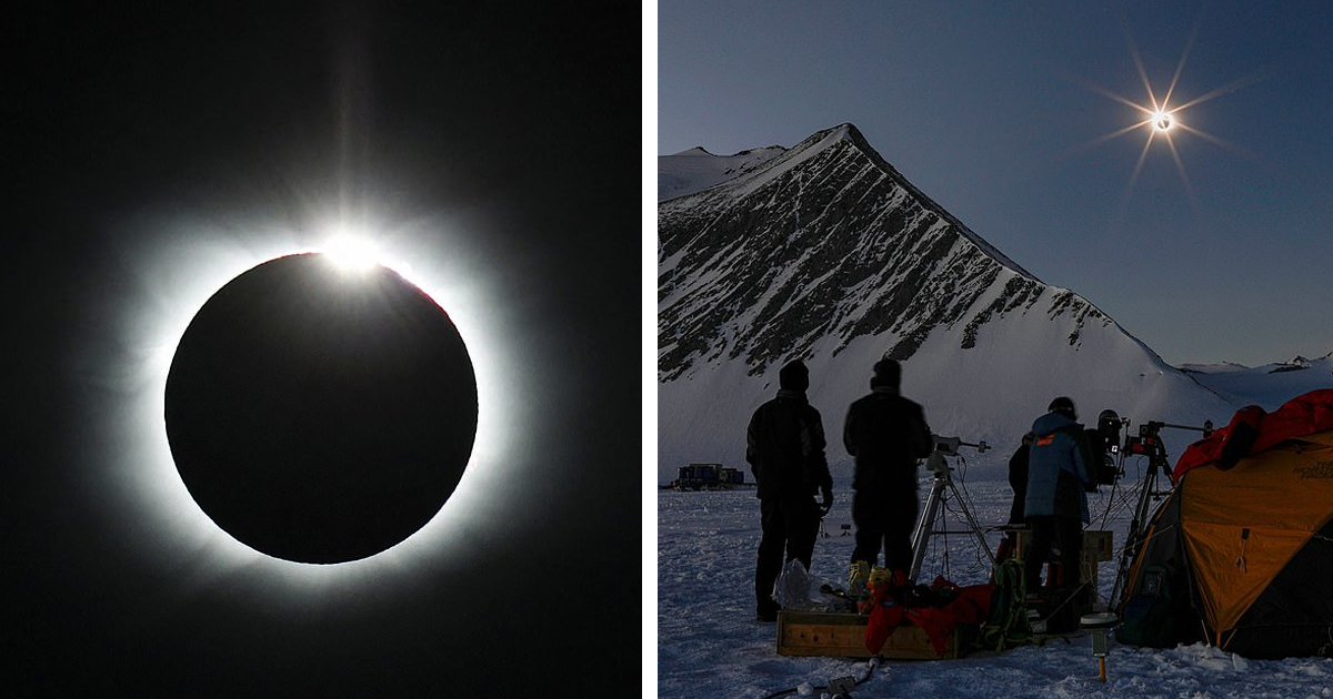 Потрясающие кадры полного солнечного затмения над Антарктидой