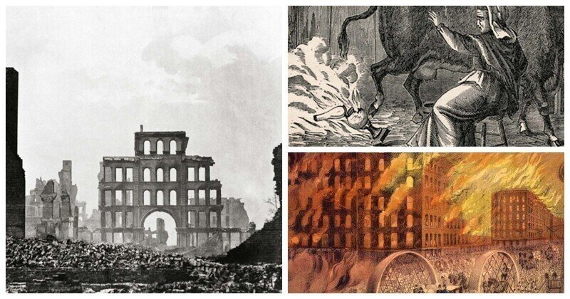 Великий чикагский пожар 1871 года и его последствия, архивные снимки