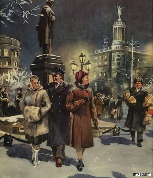 Художник Юрий Петрович Ребров, обложка к журналу "Смена", 1953 год