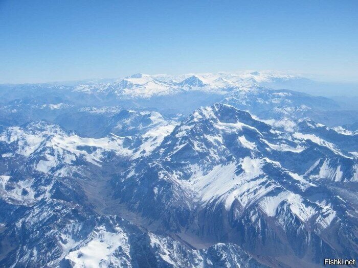 Вид с самолета на Кордильеры Северной Америки
