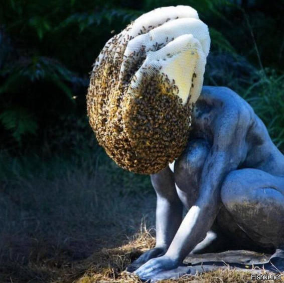 Это и есть статуя, но её облюбовали пчёлы