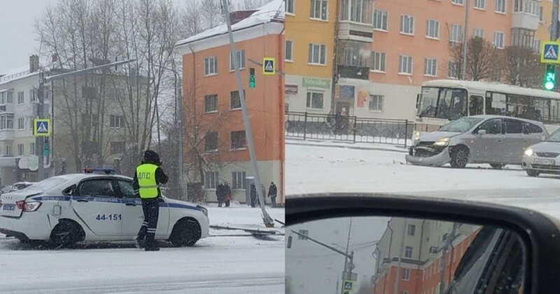 Авария дня. В Первоуральске полицейские спешили на вызов и попали в ДТП