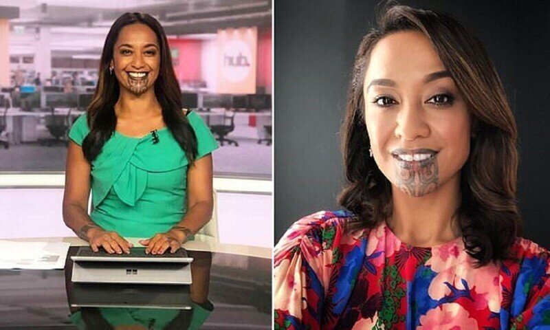 Телеведущая-маори вышла в эфир с традиционным тату на лице