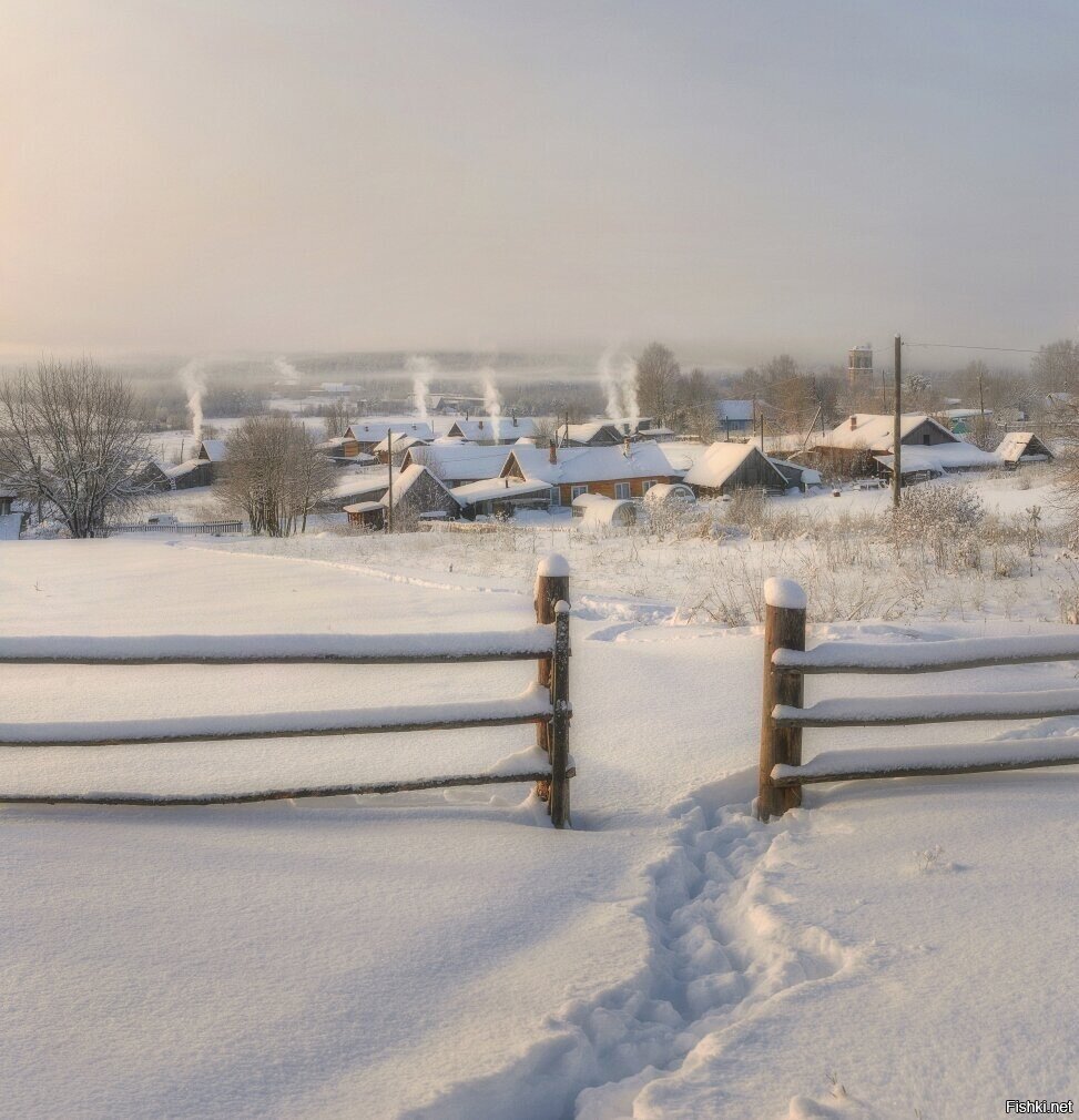 Морозный день в селе Всехсвятское, Кировская обл