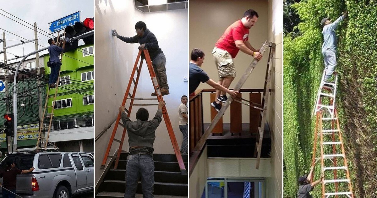 Идиоты на лестницах: 29 безумцев, которые плевать хотели на безопасность