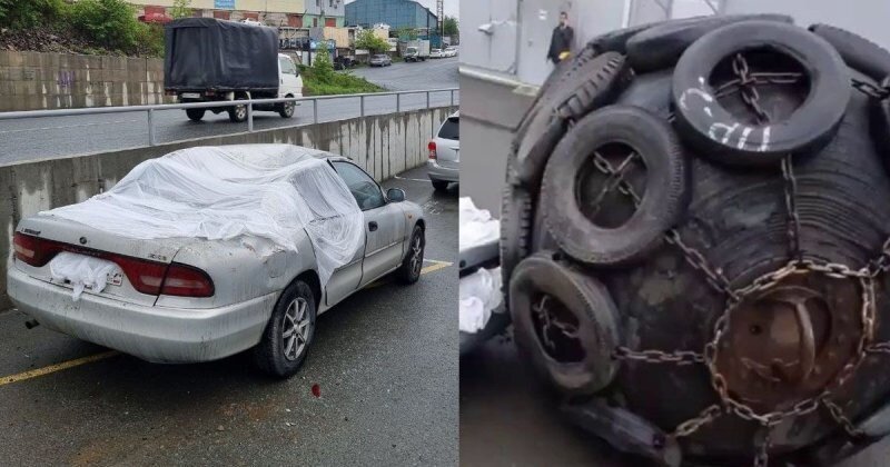 Машине пришёл «кранец»: во Владивостоке из грузовика выпал необычный груз