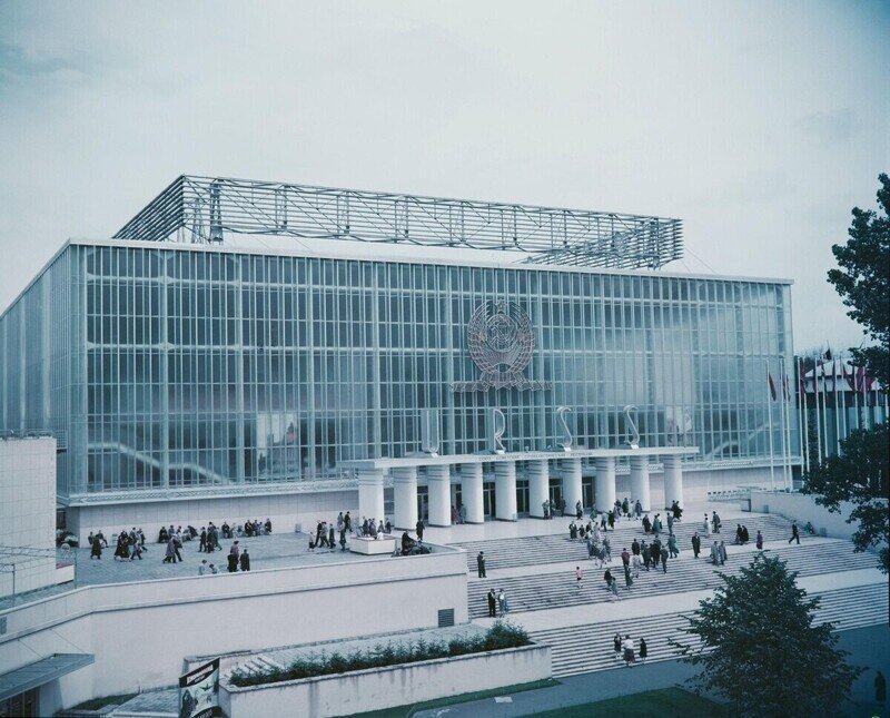 Павильон СССР на Всемирной выставке в Брюсселе в 1958 году