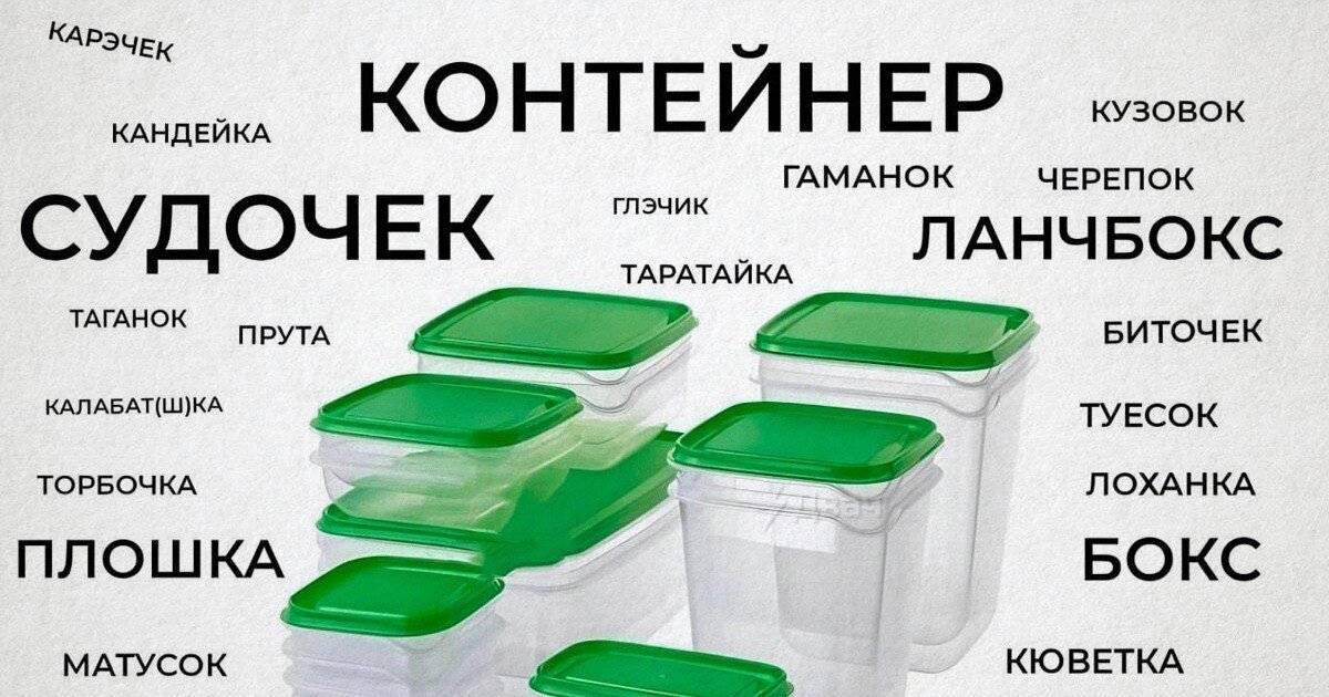 Как называть контейнер для еды: вариантов больше, чем вам может показаться