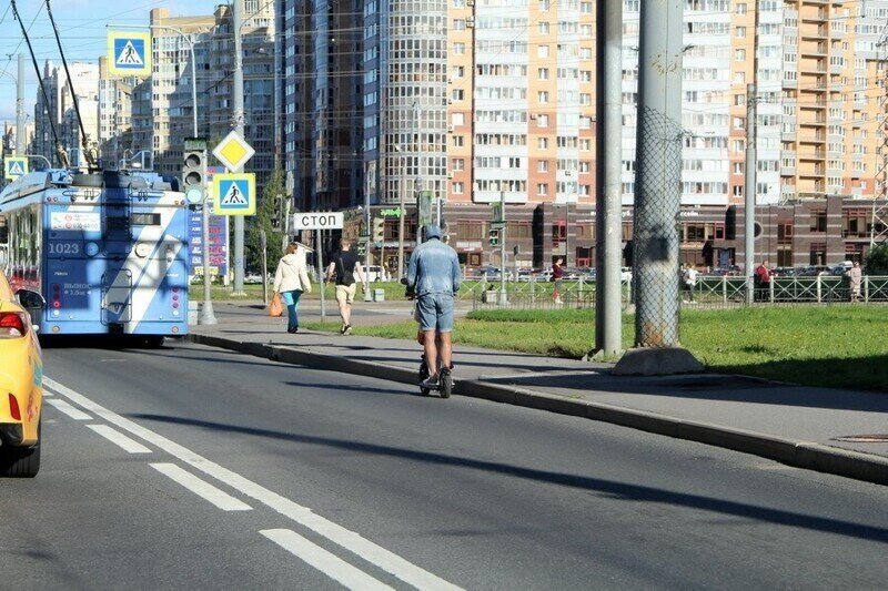 Папаша на самокате в Питере. 07.08.2022