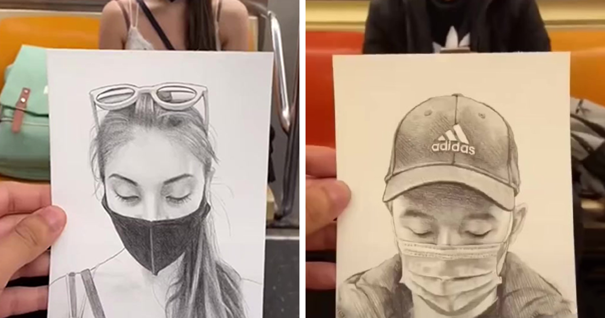 Художник дарит незнакомцам в метро их гиперреалистичные портреты